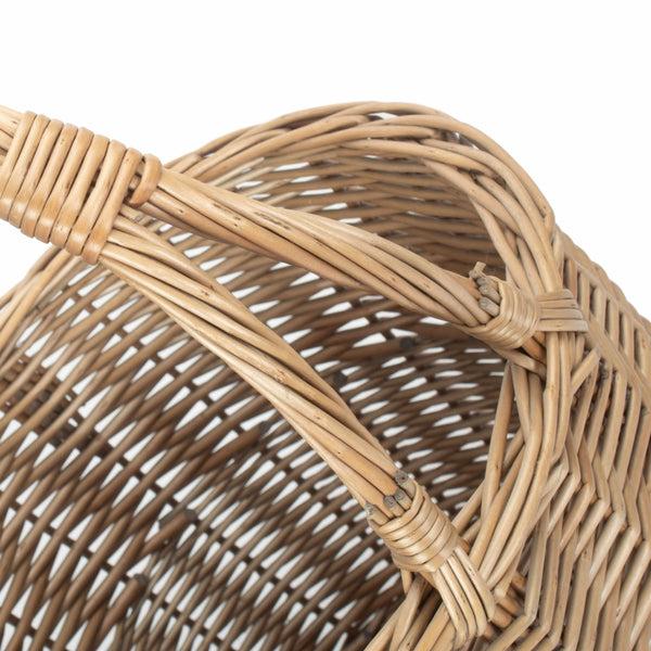 Red Hamper Wicker Round Upright Kindling Shopping Basket