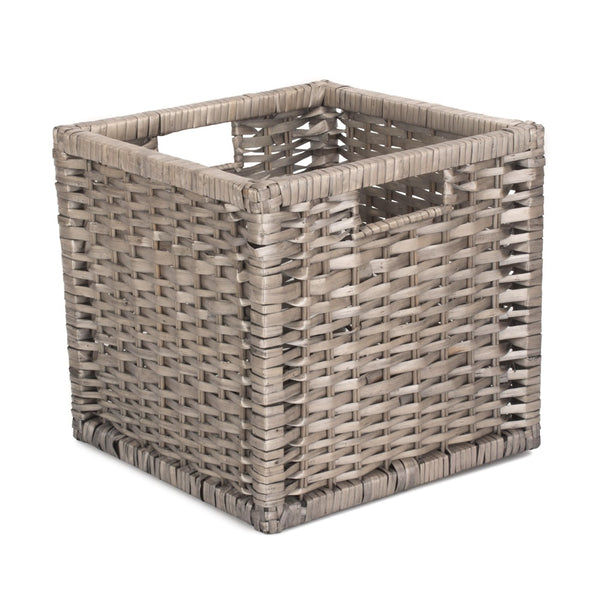 Red Hamper Wooden Framed Split Willow Storage Basket