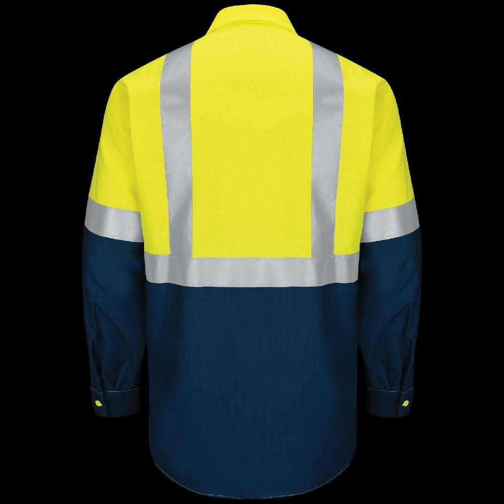 Red Kap Hi-Visibility Long Sleeve Color Block Ripstop Work Shirt - Type R Class 2