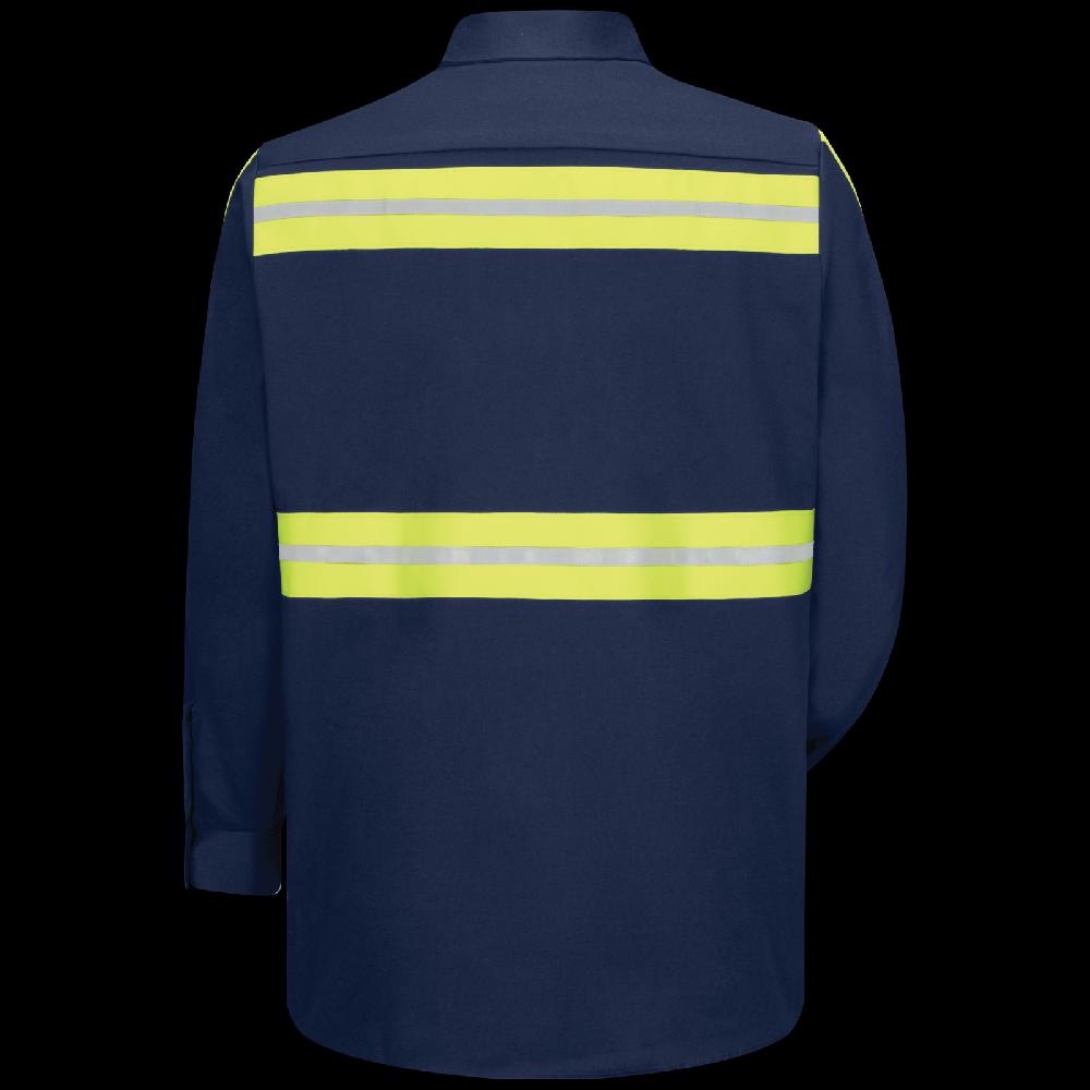 Red Kap Long Sleeve Enhanced Visibility Cotton Work Shirt