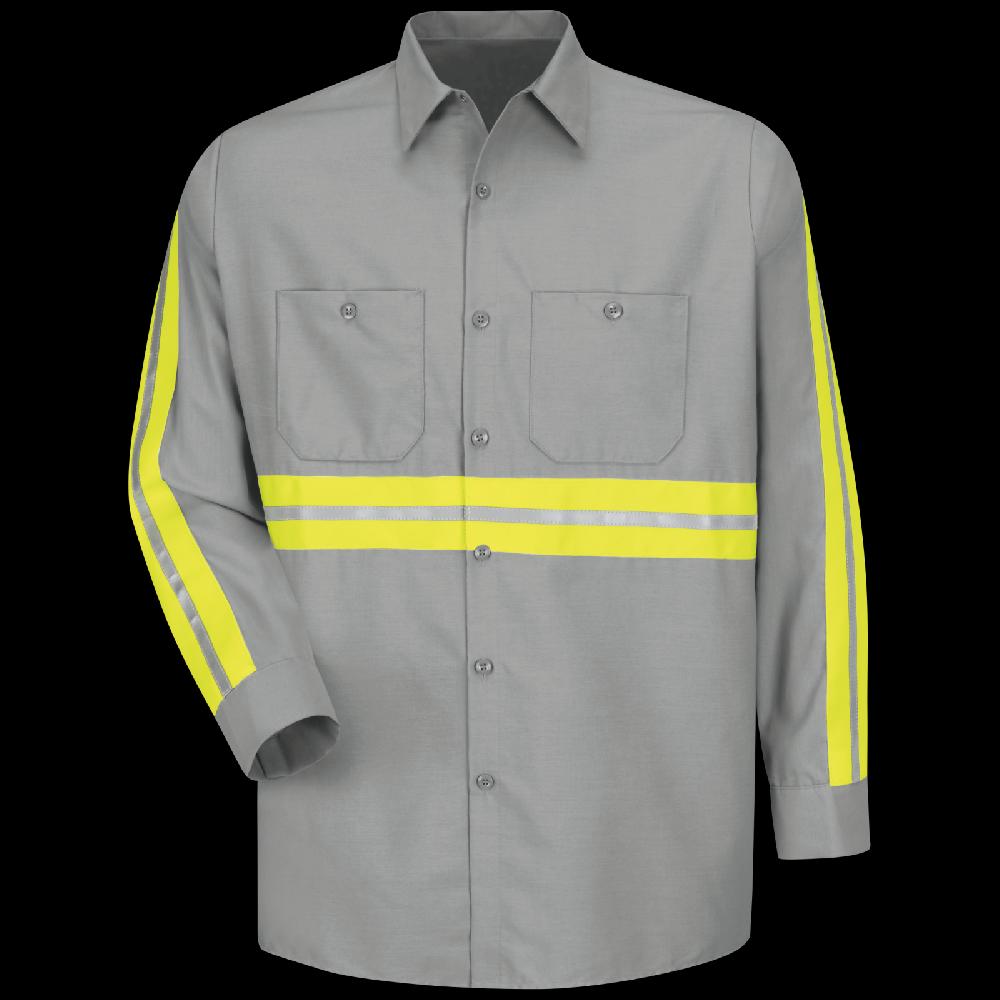 red kap Long Sleeve Enhanced Visibility Industrial Work Shirt