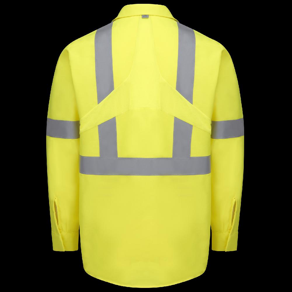 Red Kap Long Sleeve Hi-Visibility Ripstop Work Shirt With MIMIX® + OilBlok Type R Class 2