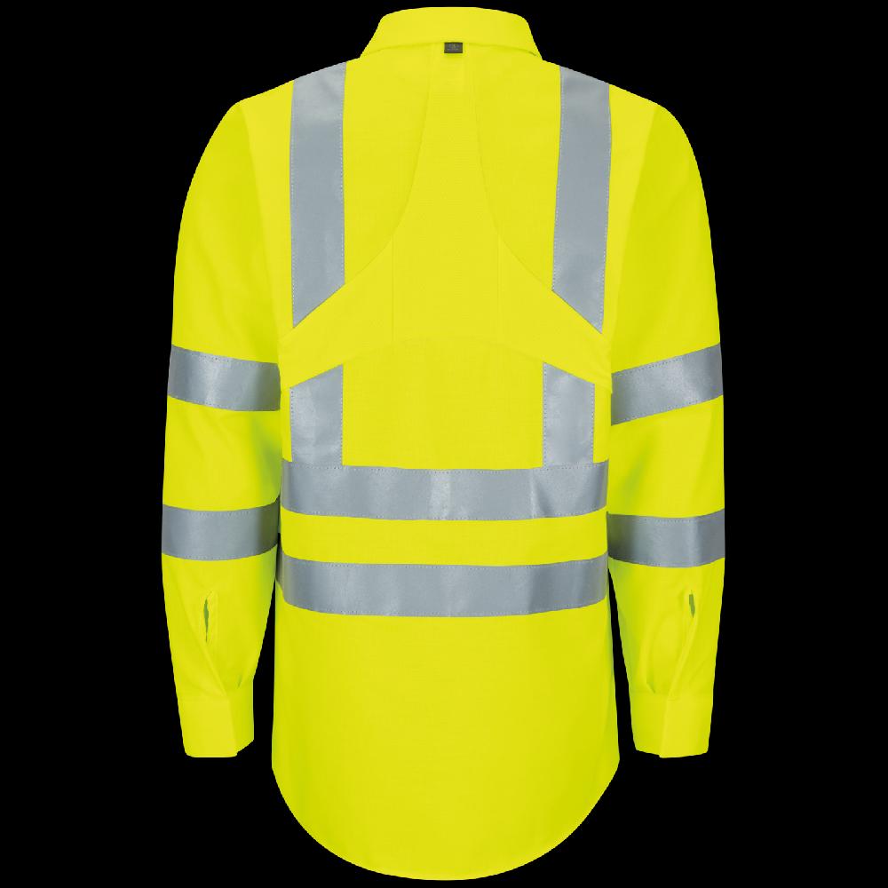Red Kap Long Sleeve Hi-Visibility Ripstop Work Shirt With MIMIX® + OilBlok Type R Class 3