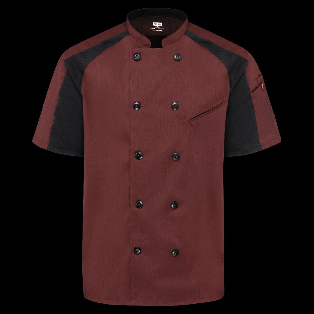red kap Men's Airflow Raglan Chef Coat with OilBlok