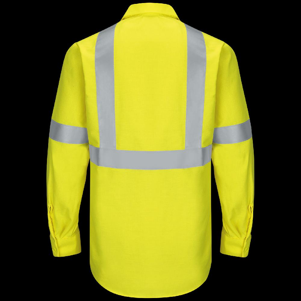 Red Kap Men's Hi-Visibility Long Sleeve Ripstop Work Shirt - Type R Class 2
