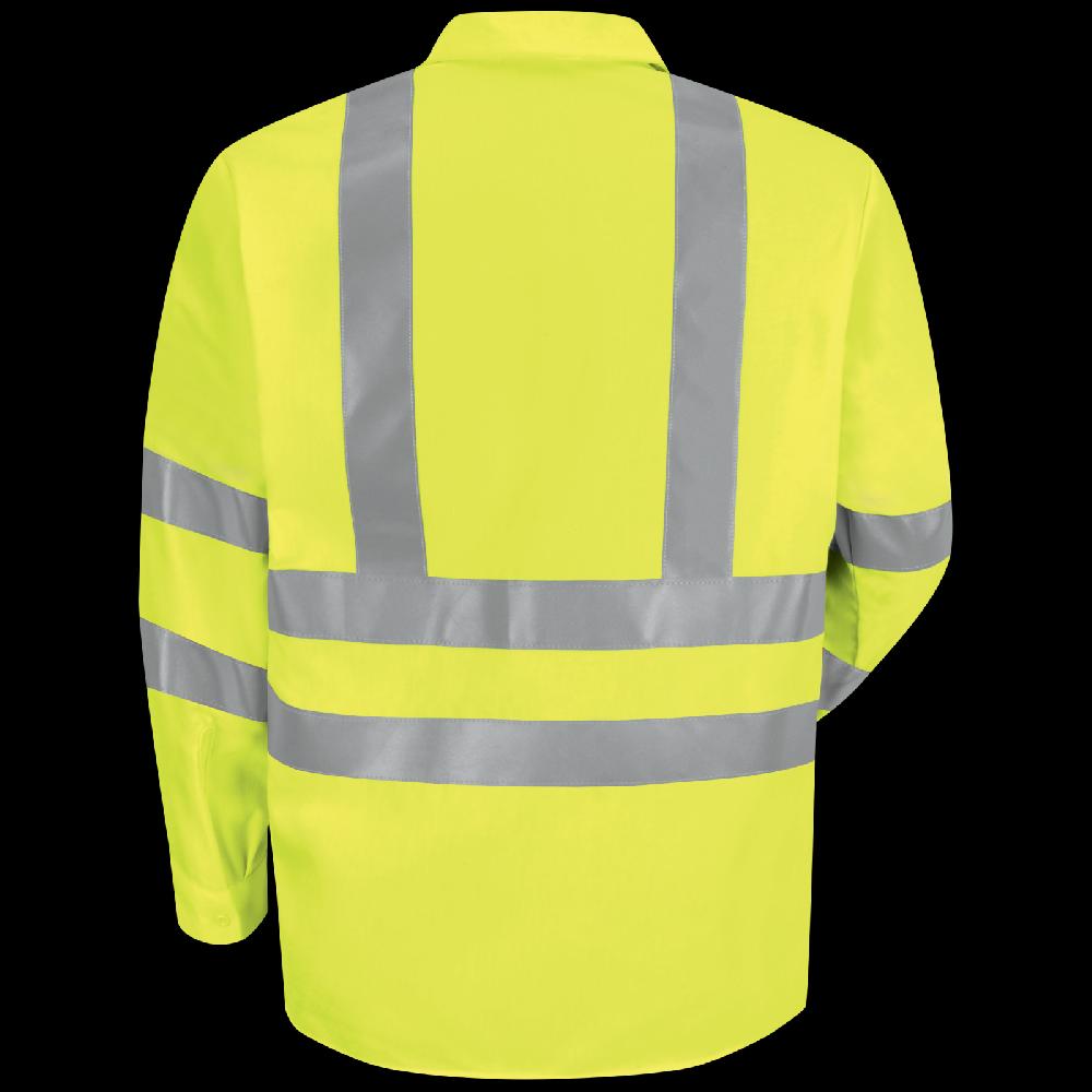 Red Kap Men's Hi-Visibility Long Sleeve Work Shirt - Type R Class 3