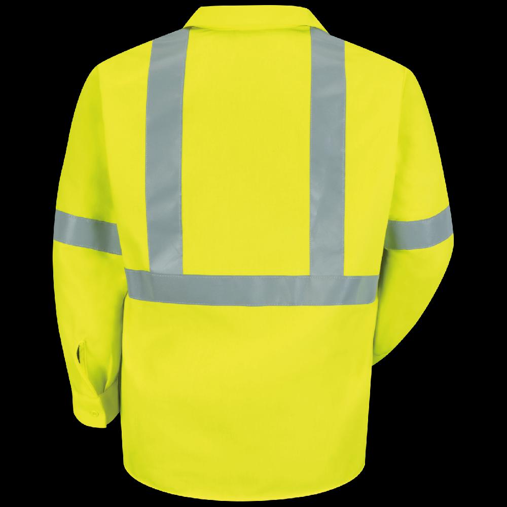 Red Kap Men's Hi-Visibility Yellow Long Sleeve Work Shirt - Type R Class 2
