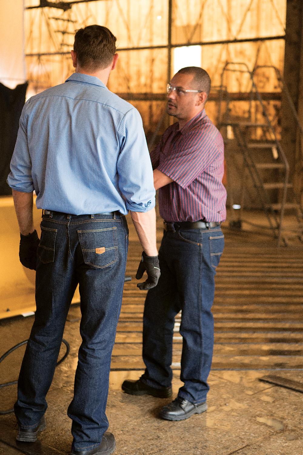 Red Kap Men's Long Sleeve Industrial Stripe Work Shirt