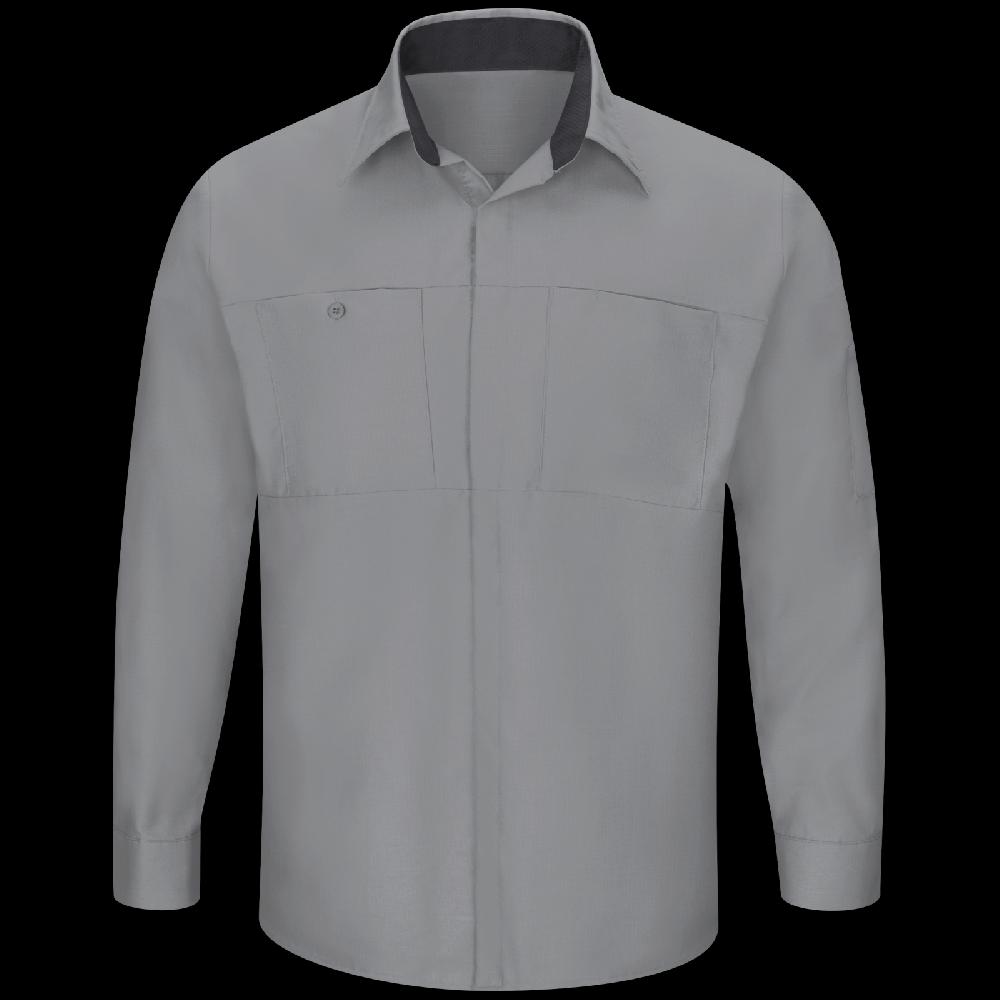 red kap Men's Long Sleeve Performance Plus Shop Shirt with OilBlok Technology