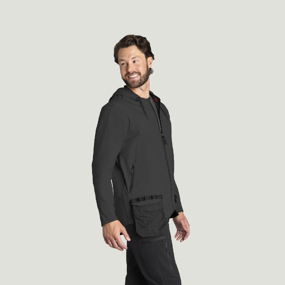 Red Kap Men’s Performance Hooded Windbreaker Jacket With ToolShift Pocket