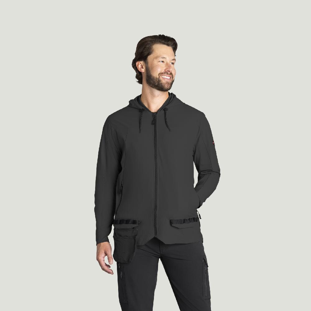 red kap Men’s Performance Hooded Windbreaker Jacket with ToolShift Pocket