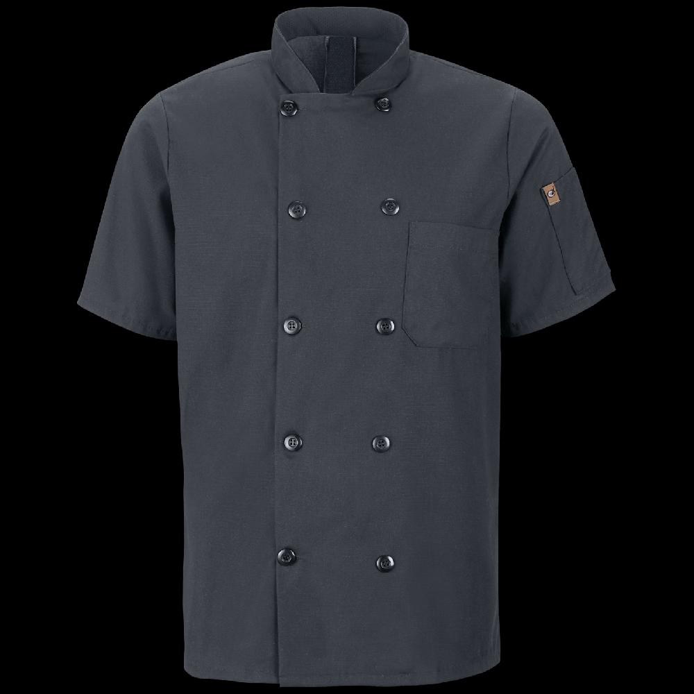 red kap Men's Short Sleeve Chef Coat with OilBlok + MIMIX®