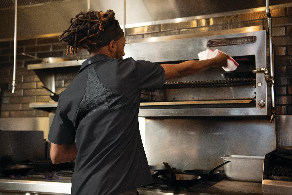 Red Kap Men's Short Sleeve Cook Shirt With OilBlok + MIMIX®