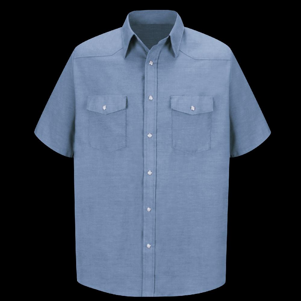 red kap Men's Short Sleeve Deluxe Western Style Shirt