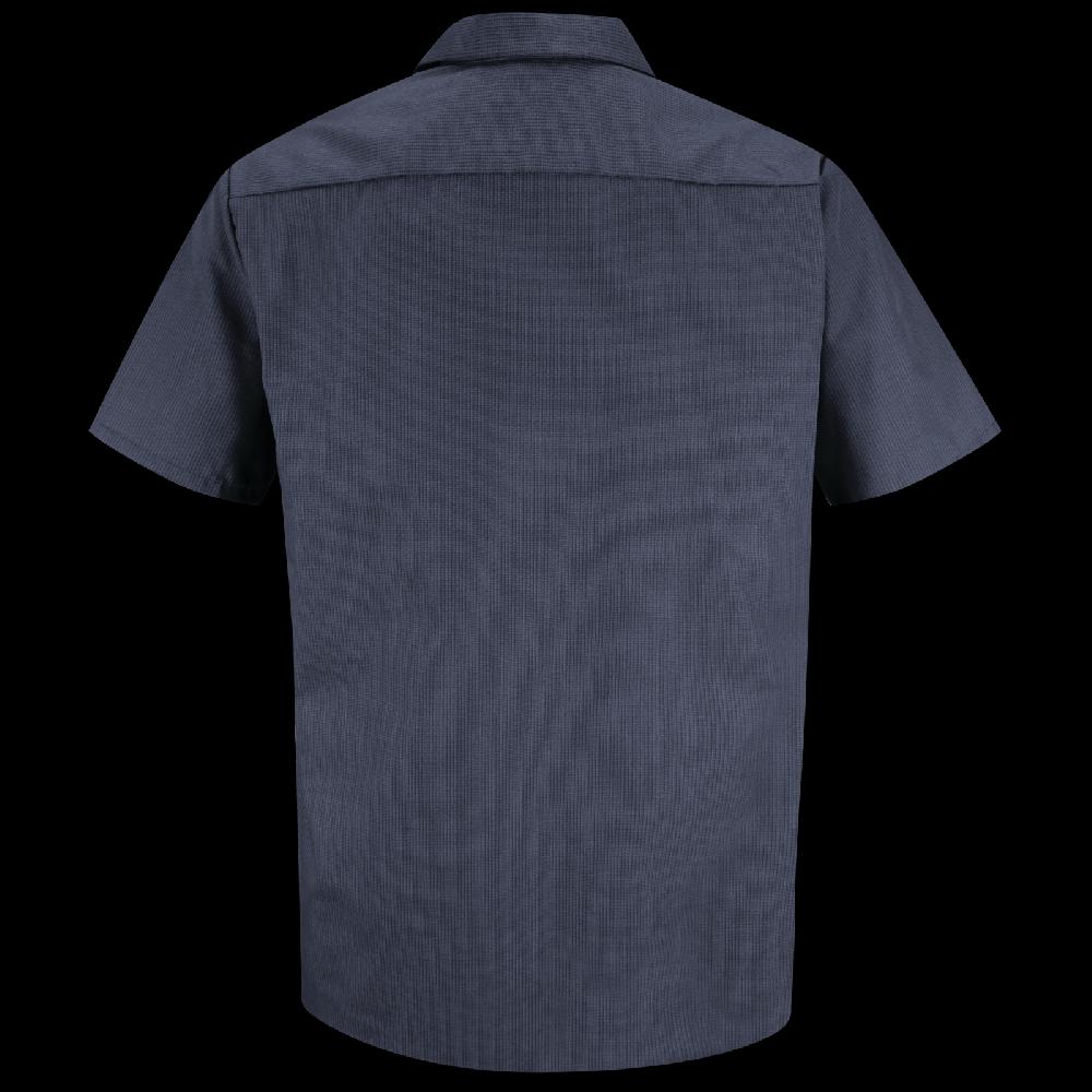 Red Kap Men's Short Sleeve Geometric Microcheck Work Shirt