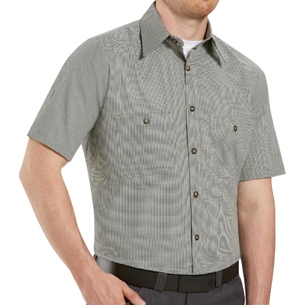Red Kap Men's Short Sleeve Microcheck Uniform Shirt