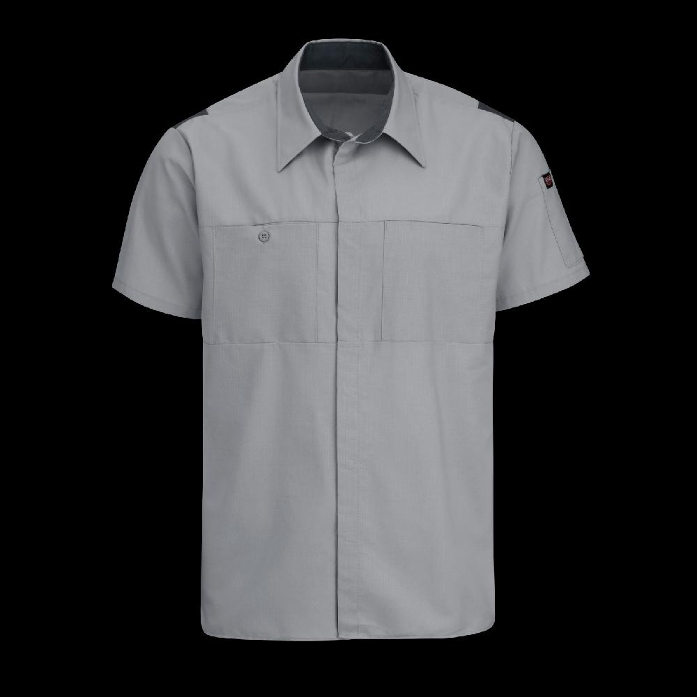 red kap Men's Short Sleeve Performance Plus Shop Shirt With Oilblok Technology