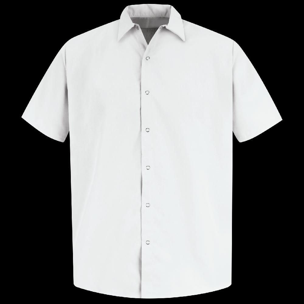 red kap Men's Short Sleeve Specialized Pocketless Polyester Work Shirt
