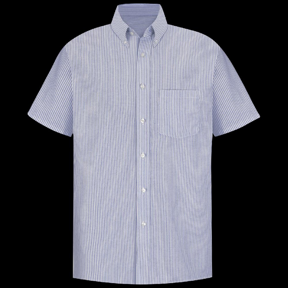 red kap Men's Short Sleeve Striped Executive Oxford Dress Shirt