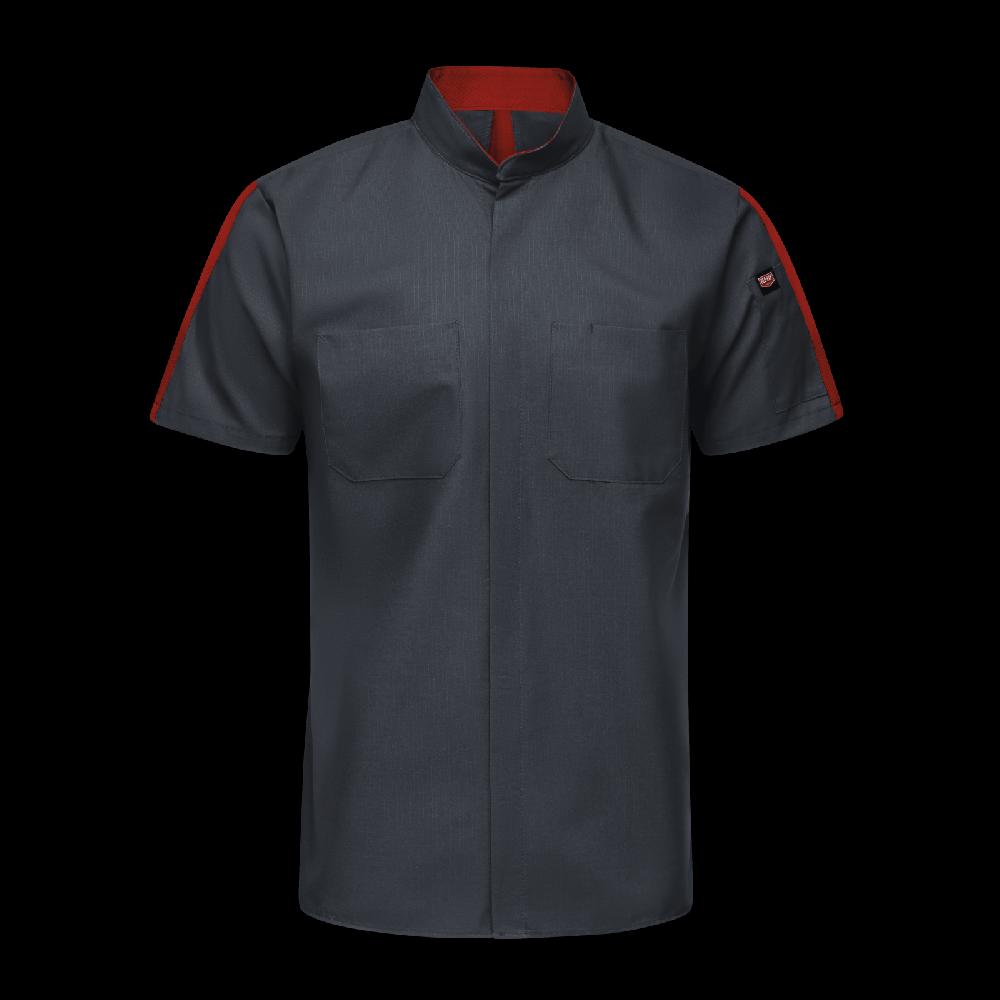 red kap Men's Short Sleeve Two Tone Pro+ Work Shirt with OilBlok and MIMIX®