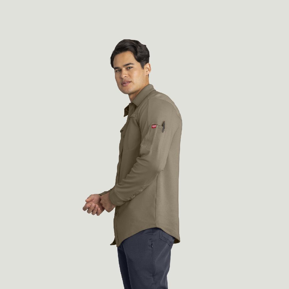 Red Kap Men's Snap Front Jersey Long Sleeve Work Shirt