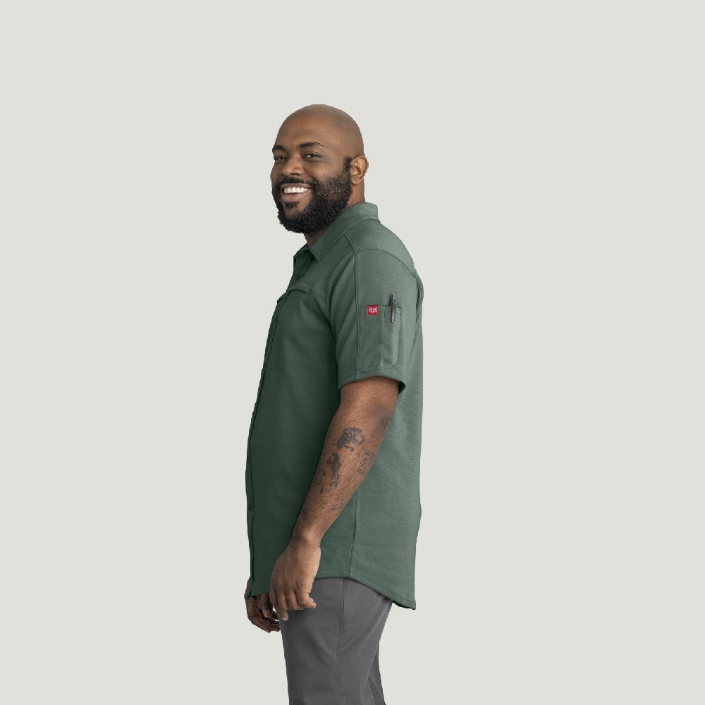 red Kap Men's Snap Front Jersey Short Sleeve Work Shirt