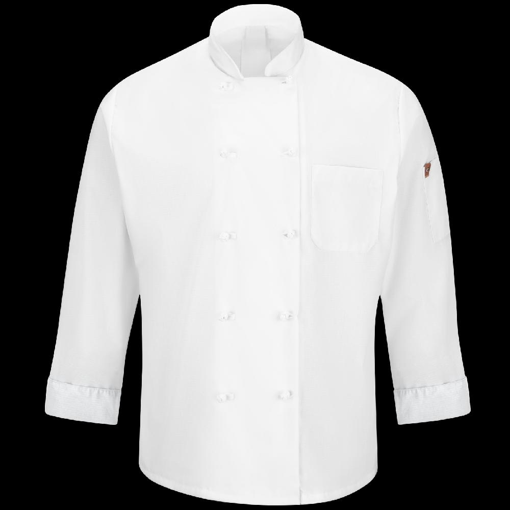 red kap Men's Ten Knot Button Chef Coat with OilBlok + MIMIX®