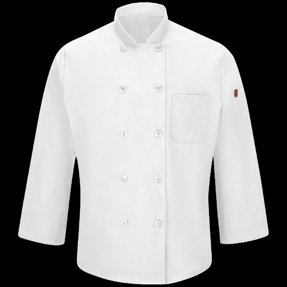 Red Kap Men's Chef Coat With OilBlok + MIMIX®