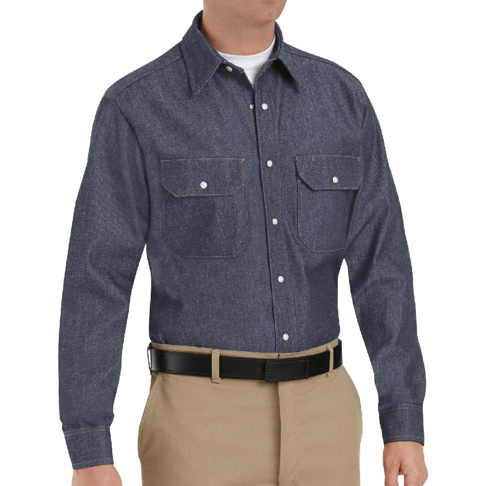 Red Kap Men's Long Sleeve Deluxe Denim Shirt