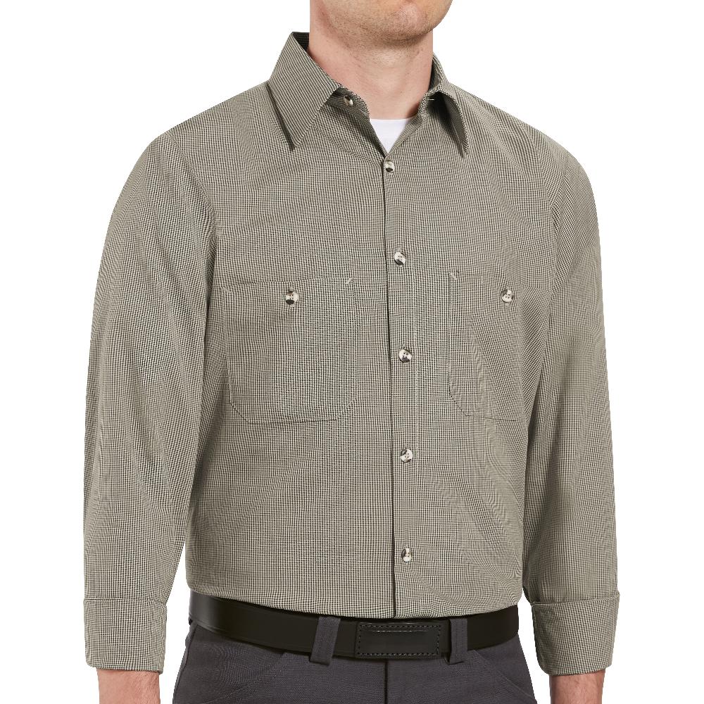 Red Kap Men's Long Sleeve Microcheck Uniform Shirt