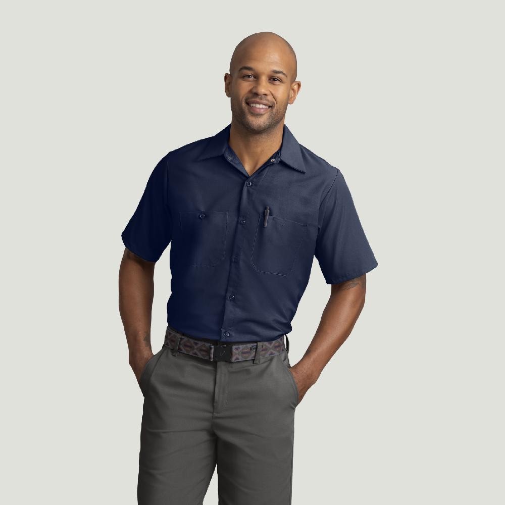 red kap Men's Short Sleeve Industrial Work Shirt