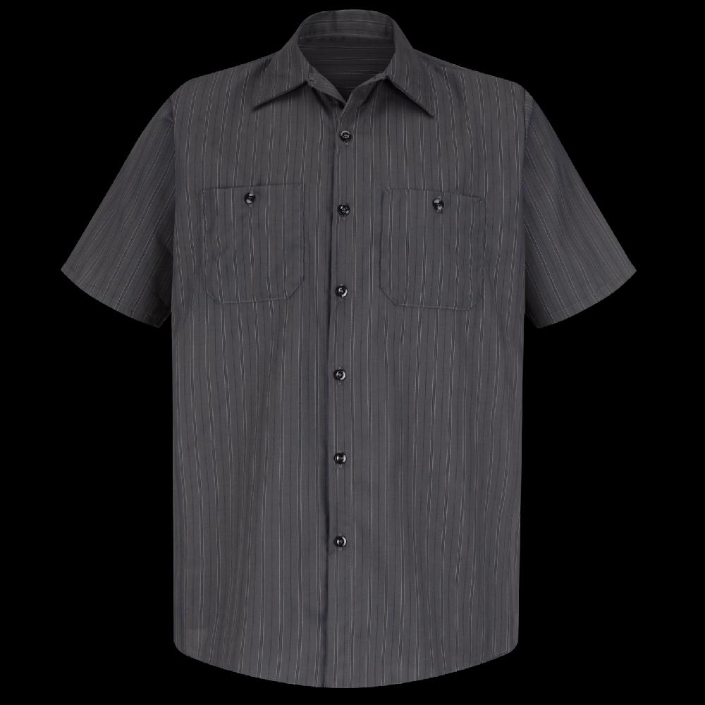 red kap Men's Short Sleeve Striped Work Shirt