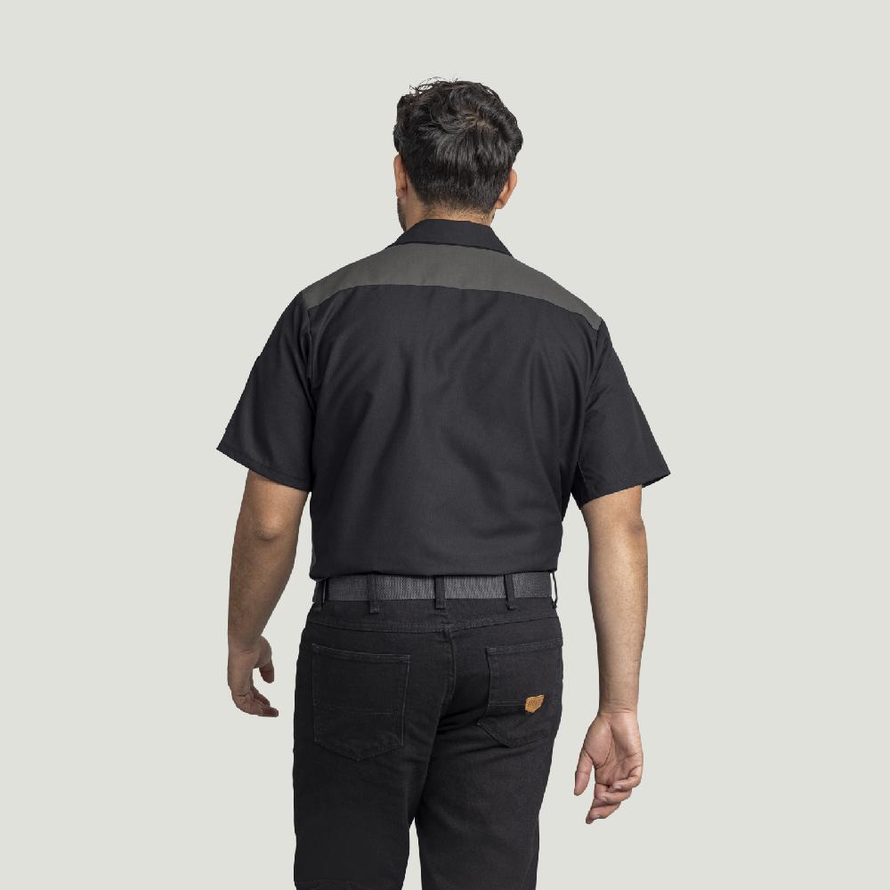 Red Kap Men's Short Sleeve Tri-Color Shop Shirt