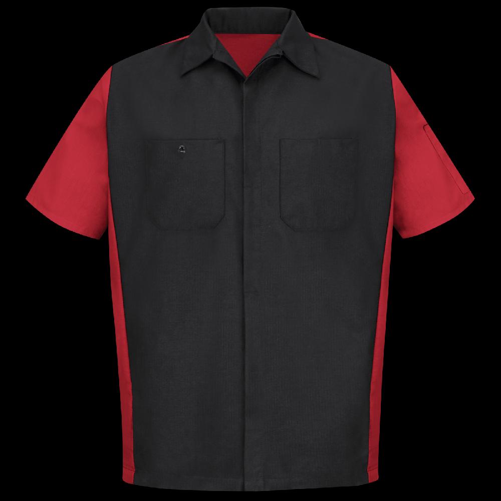 red kap Men's Short Sleeve Two-Tone Crew Shirt