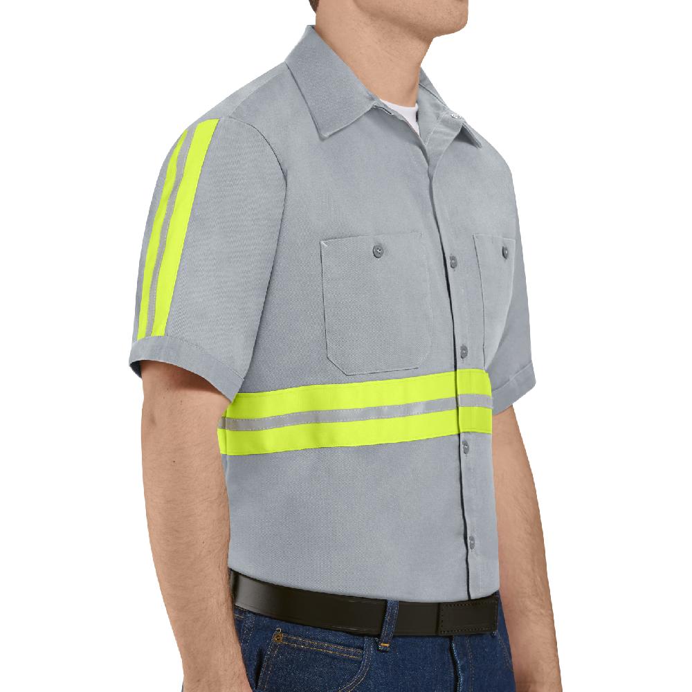 Red Kap Short Sleeve Enhanced Visibility Cotton Work Shirt