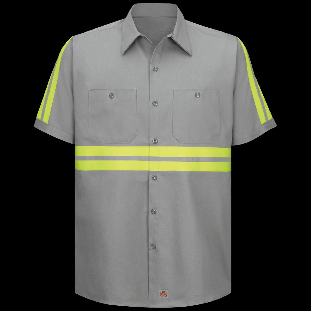 red kap Short Sleeve Enhanced Visibility Cotton Work Shirt