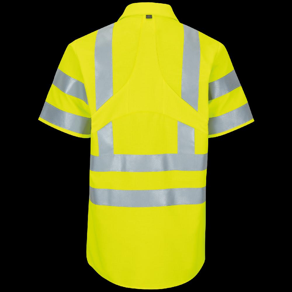 Red Kap Short Sleeve Hi-Visibility Ripstop Work Shirt With MIMIX® + OilBlok Type R Class 3