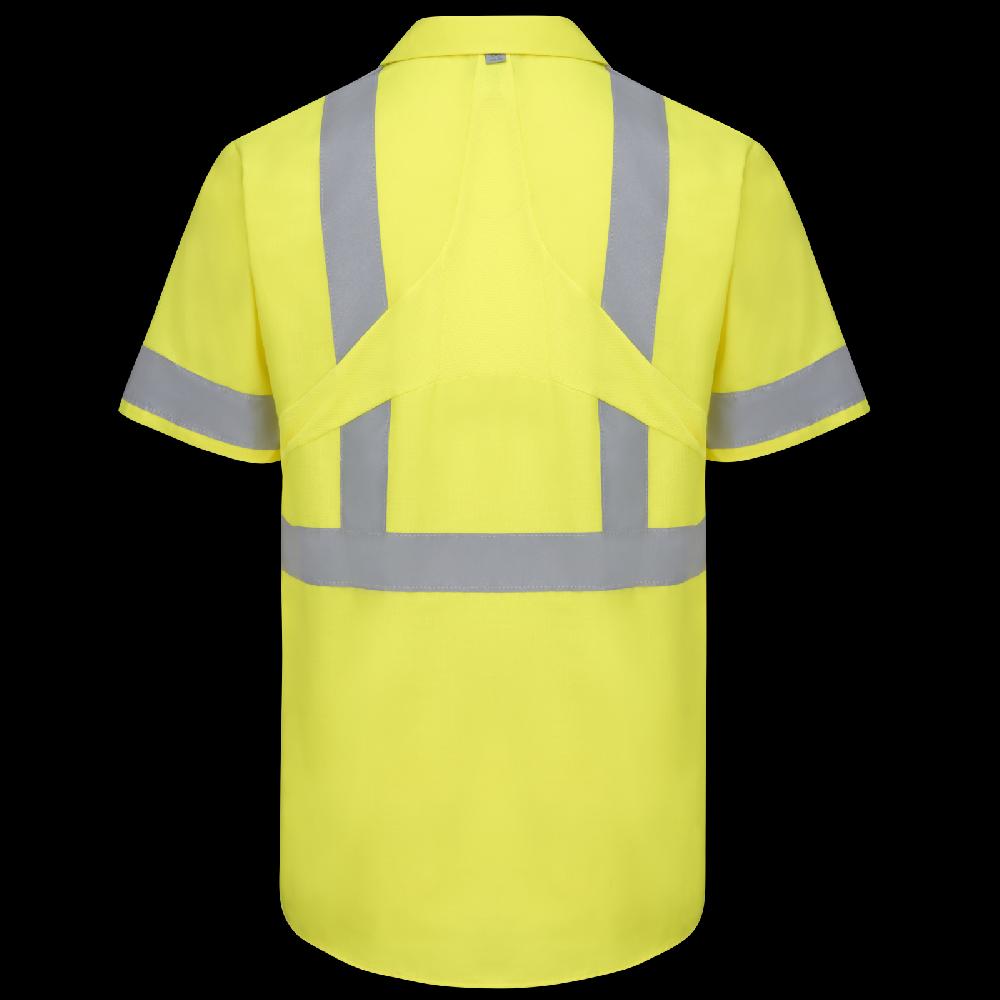 Red Kap Short Sleeve Hi-Visibility Ripstop Work Shirt With MIMIX® + OilBlok Type R Class 2