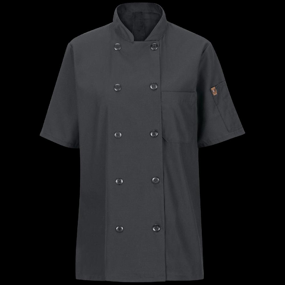 red kap Women's Short Sleeve Chef Coat with OilBlok + MIMIX®