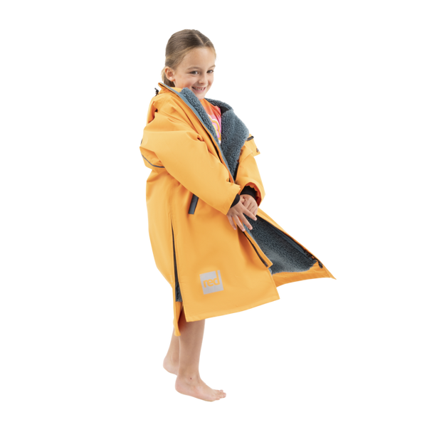 Red Paddle Kids’ Long Sleeve Dry Waterproof Changing Robe Alter EVO Pro - Bitter Orange