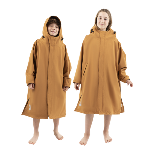 red paddle Kids’ Long Sleeve Dry Waterproof Changing Robe Alter EVO Pro - Caramel