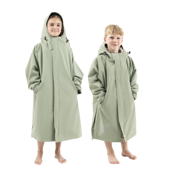 red paddle Kids’ Long Sleeve Dry Waterproof Changing Robe Alter EVO Pro - Sage Green