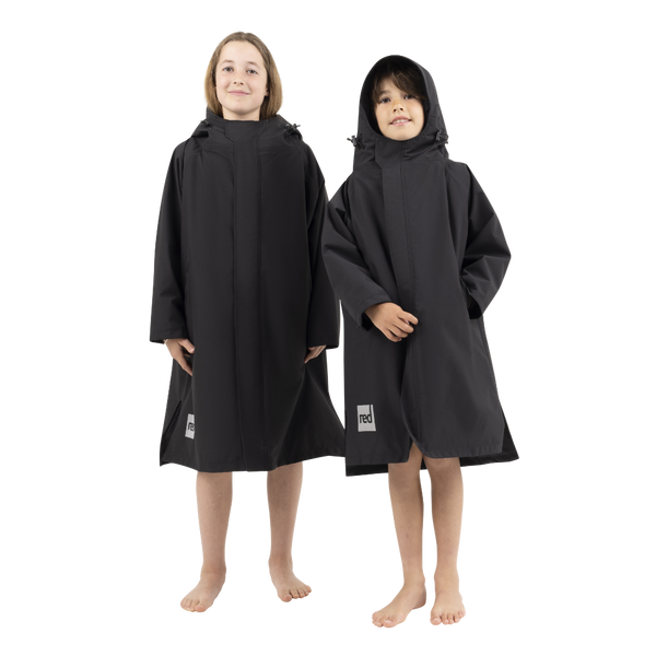 red paddle Kids’ Long Sleeve Dry Waterproof Changing Robe Alter EVO Pro - Stealth Black
