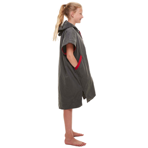 Red Paddle Kids Quick Dry Microfibre Changing Robe - Grey