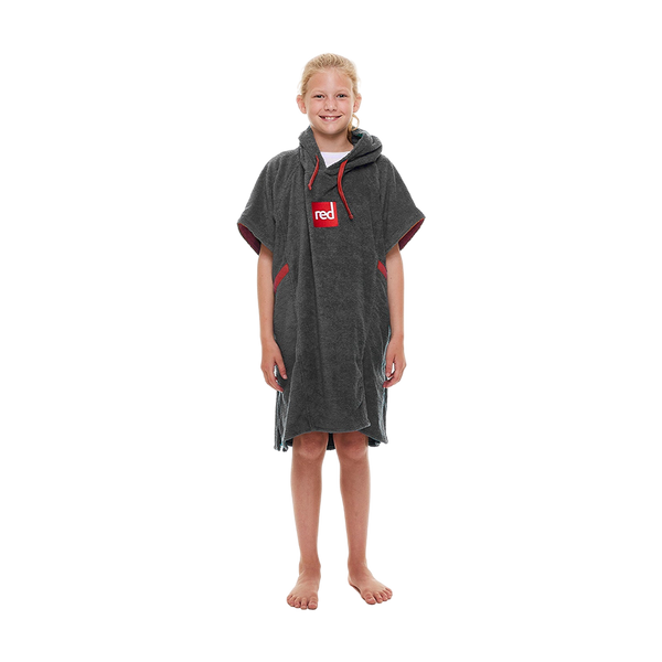 Red Paddle Kids Towelling Change Robe - Grey