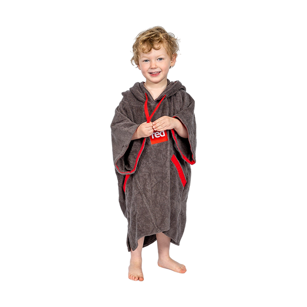 Red Paddle Kids Towelling Change Robe - Grey