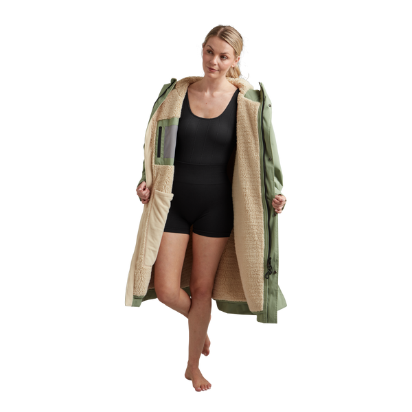 Red Paddle Women's Long Sleeve Dry Waterproof Changing Robe Alter EVO - Sage Green