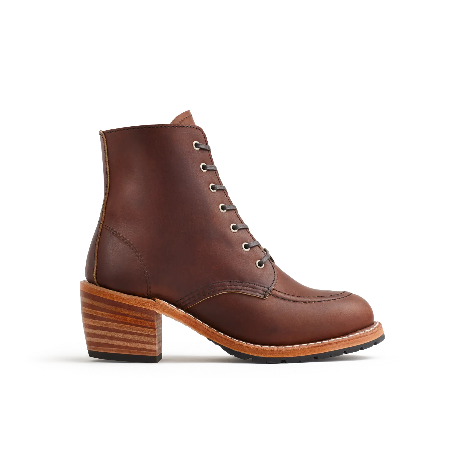 red wing shoes Clara Women's Heeled Boot in Amber Harness Leather