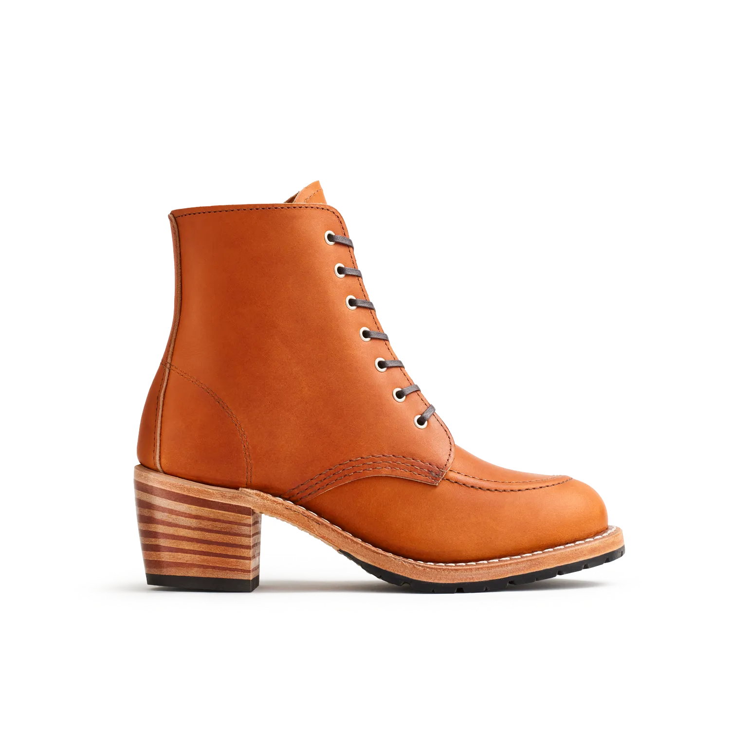 red wing shoes Clara Women's Heeled Boot in Oro Legacy Leather