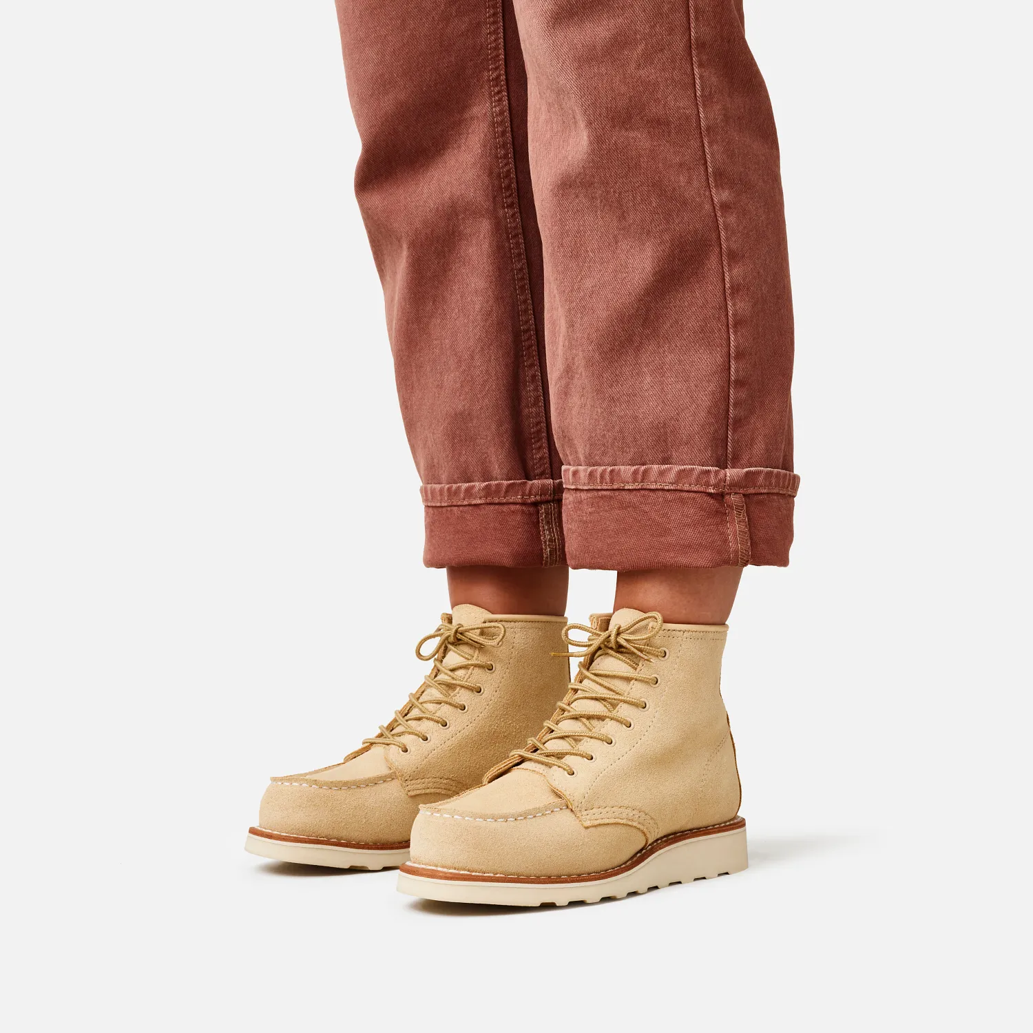 Red Wing Shoes Classic Moc® Women's Short Boot In Cream Abilene Leather